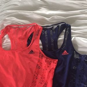 Set of two adidas workout tops